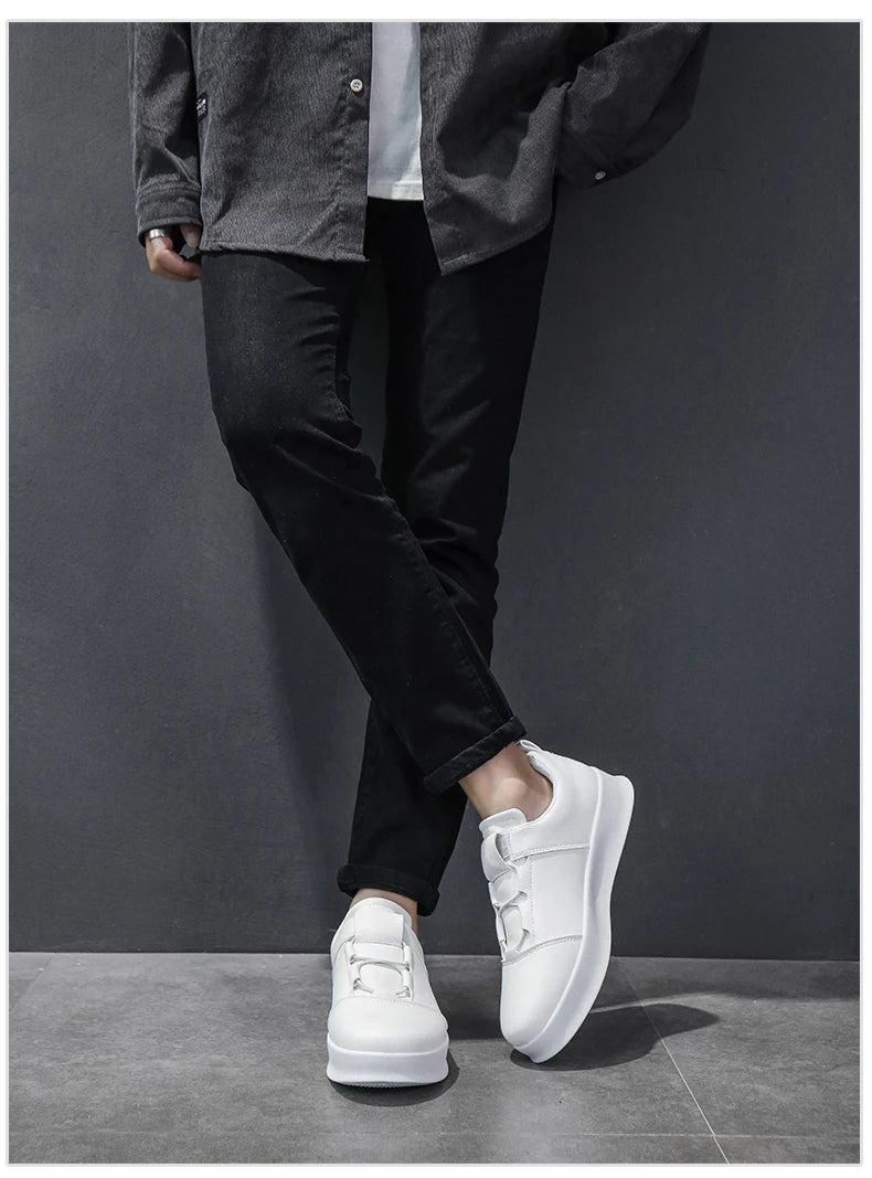 Popular Casual Shoes for Men Low Cut Rubber Thick Soled Board Shoes 2025 Fashion Shock-absorbing Anti-friction Sneakers for Men