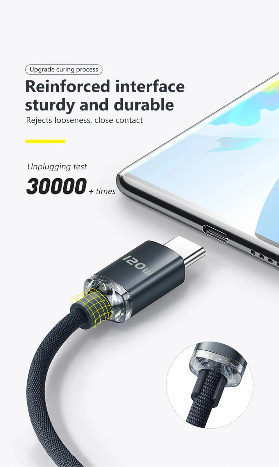 120W 6A Fast Charge USB Type C Quick Charge Cable For Xiaomi Redmi Note 13 14 Pro Huawei Phone Fast Charging Cable Data Cables