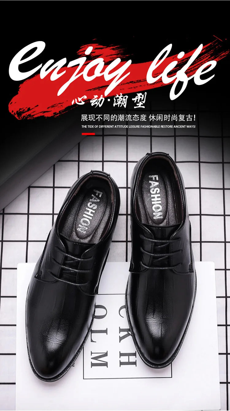 Mens Leather Dress Shoes Men's Formal Social Male Shoe Casual Business Pointed Toe Luxury Party Designer Shoes for Men