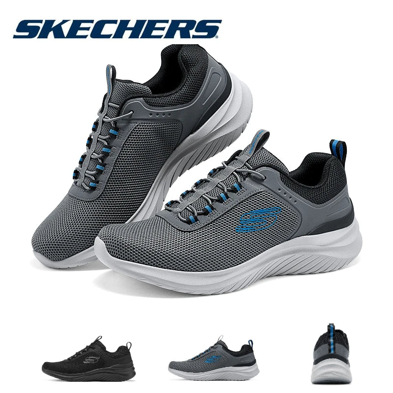 Skechers Mens Non-Slip Casual Sneakers Breathable Outdoor Jogging Training Sports Running Outdoor Lace Up Shoes tenis masculino