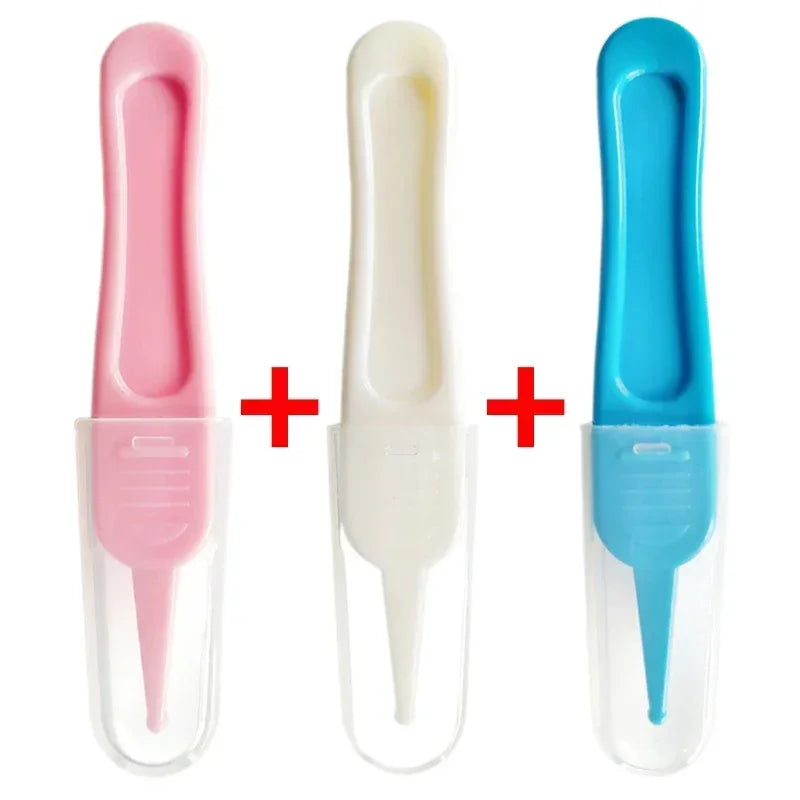 Baby Nose Cleaning Tweezers Infant Ear Nose Navel Clean Tool Safe Baby Dig Booger Clips Snot Removal Newborn Cleaning Supplies
