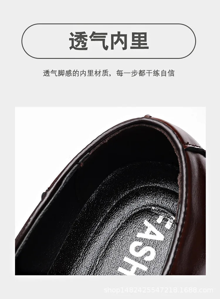 Luxury Leather Shoes for Men Brand Derby Shoes for Men Pointed Toe Lace-up Men's Formal Shoes Handmade Business Footwear 2024