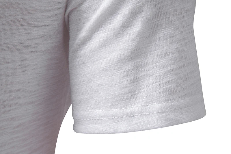 Henley Collar Summer Men's Casual Solid Color Short Sleeve T Shirt For Men Fashion Button Polo Male High Quality Top Tees Shirts