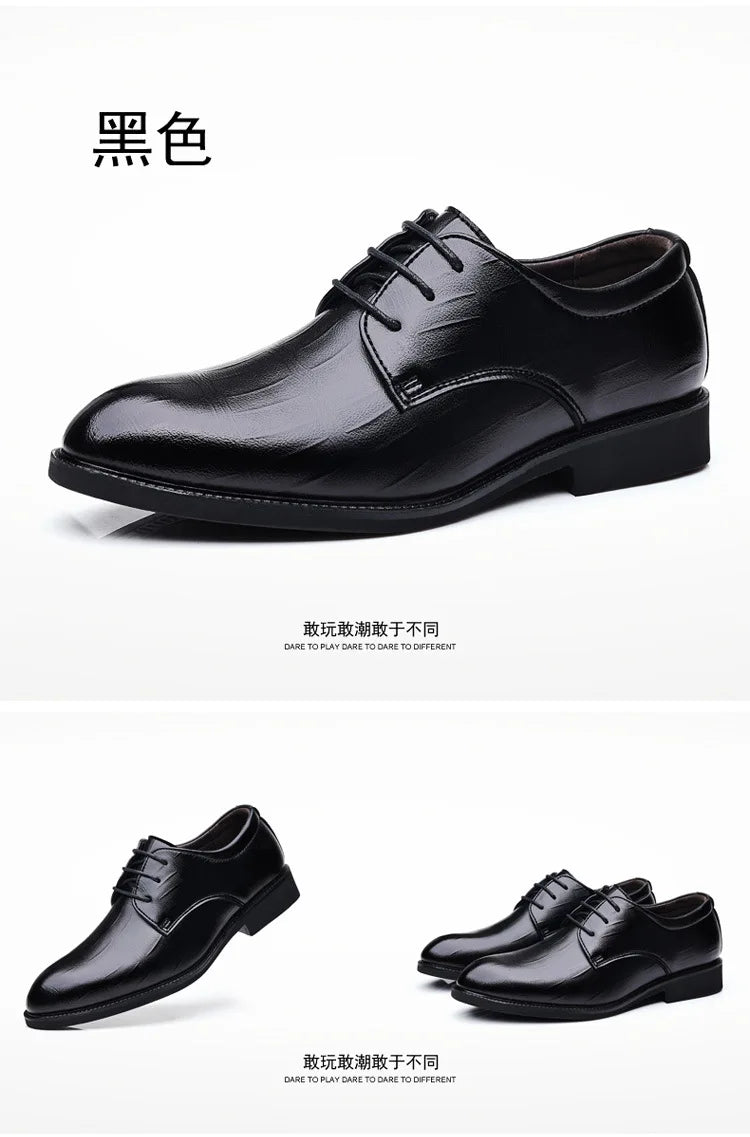 Mens Leather Dress Shoes Men's Formal Social Male Shoe Casual Business Pointed Toe Luxury Party Designer Shoes for Men
