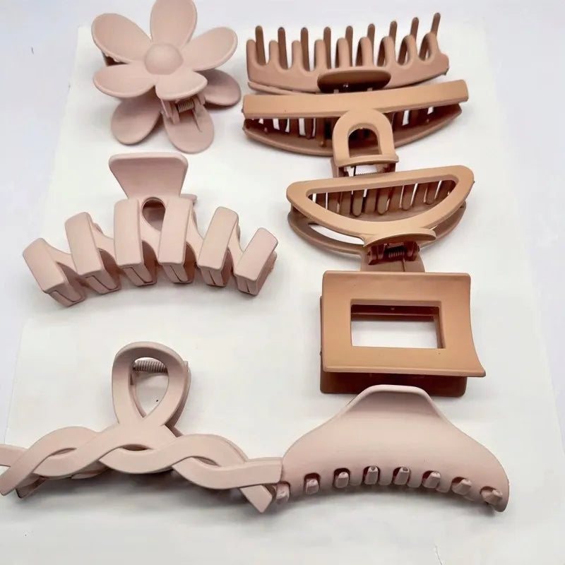 Set of 8 Plastic Hair Clip,Large hair Accessories, Simple hairpin,Thin hair Styling Tools for women