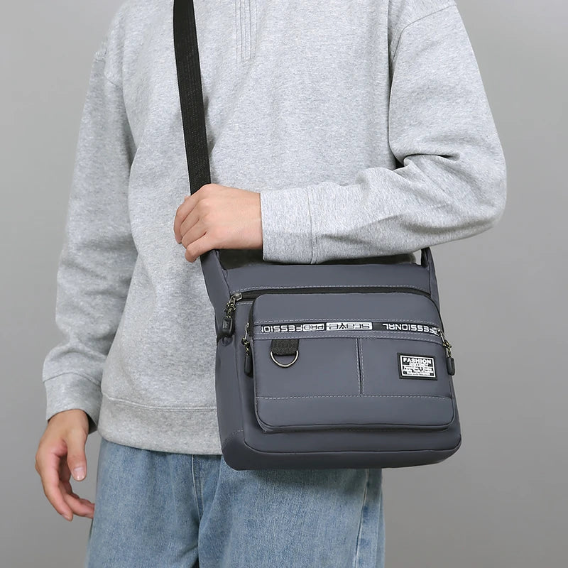 Lightweight Casual Oxford Shoulder Bags for Men Portable Large Capacity Crossbody Bag with Multi Pockets Daily Travel Bag Male
