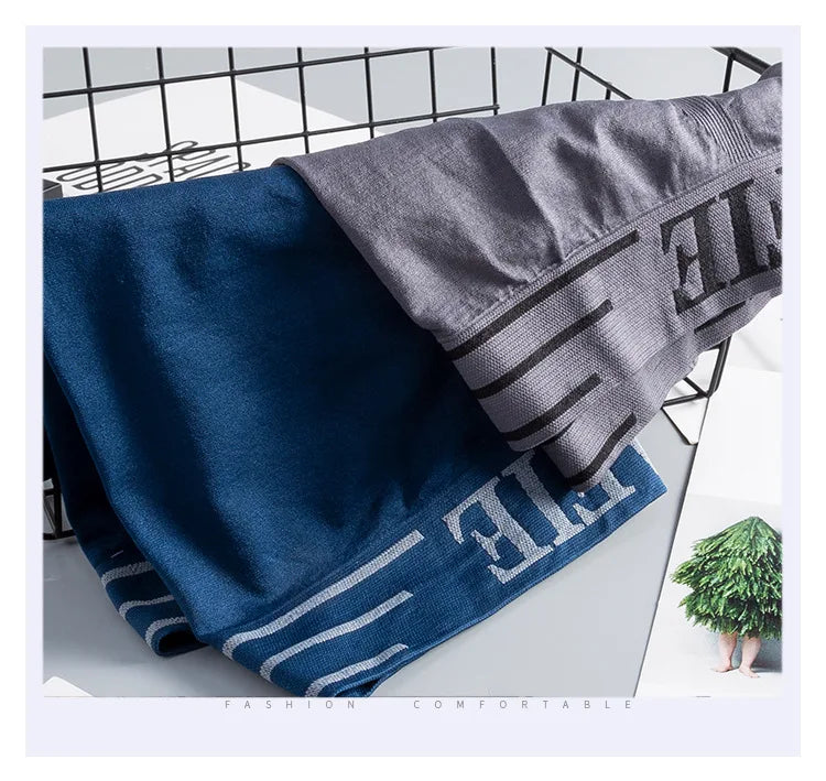 1pc Boxer Briefs Men Shorts Underpants Sexy High Elastic Comfortable Panties Mid-waist Underwear Breathable Male Boxershorts