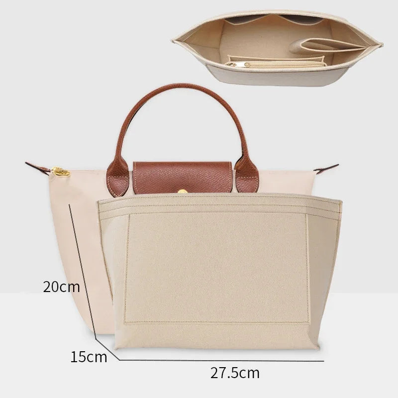 Bag Organizer For Longchamp Mini Bag Storage Bag The Liner Bag Felt Purse Insert Handbag Liner Bag