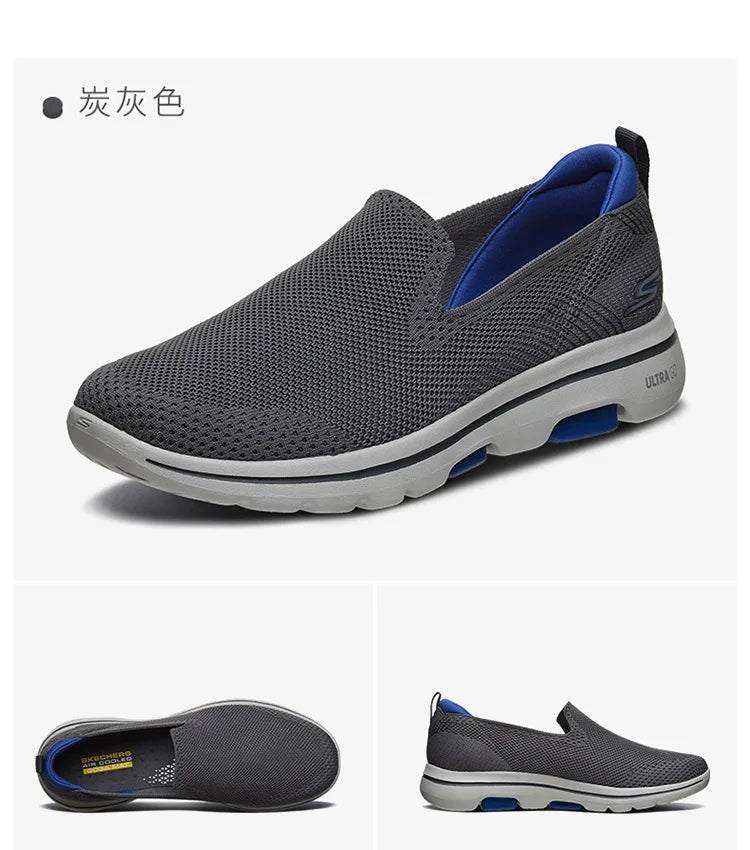 Skechers Shoes for Men GO WALK 5 Slip-on Walking Shoes Soft Comfortable Non-slip and Breathable Man Sneakers tenis masculino