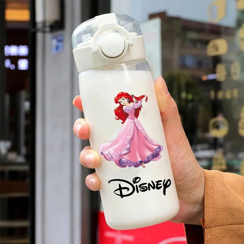 Straw 600/400ML Water Cup Princess Children Portable Plastic Mermaid Frozen Transparent Large Capacity Sport Water Bottle