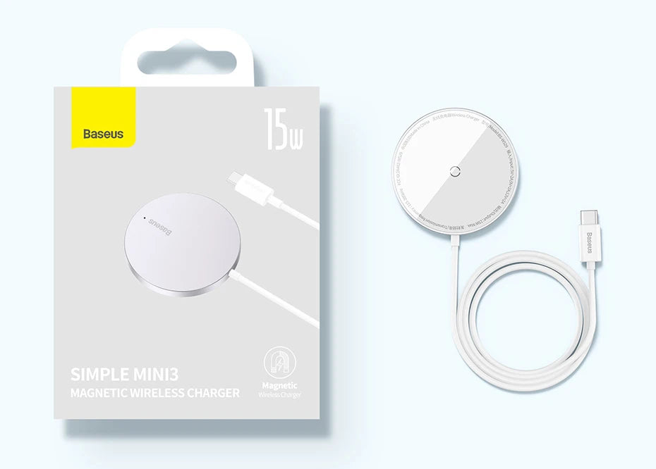 Baseus 15W Magnetic Wireless Chargers for iPhone 15 Qi Wireless Charger Fast Charging Pad for iPhone 13 12 Mini Phone Charger