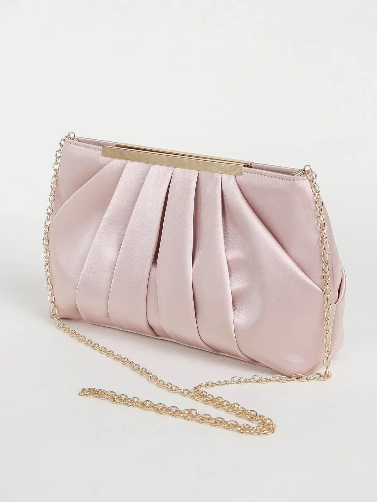 Women's Evening Clutch Bags Formal Party Purses, Elegant Ruched Clutch Purses Bride and Bridesmaid Handbag for Women Wedding