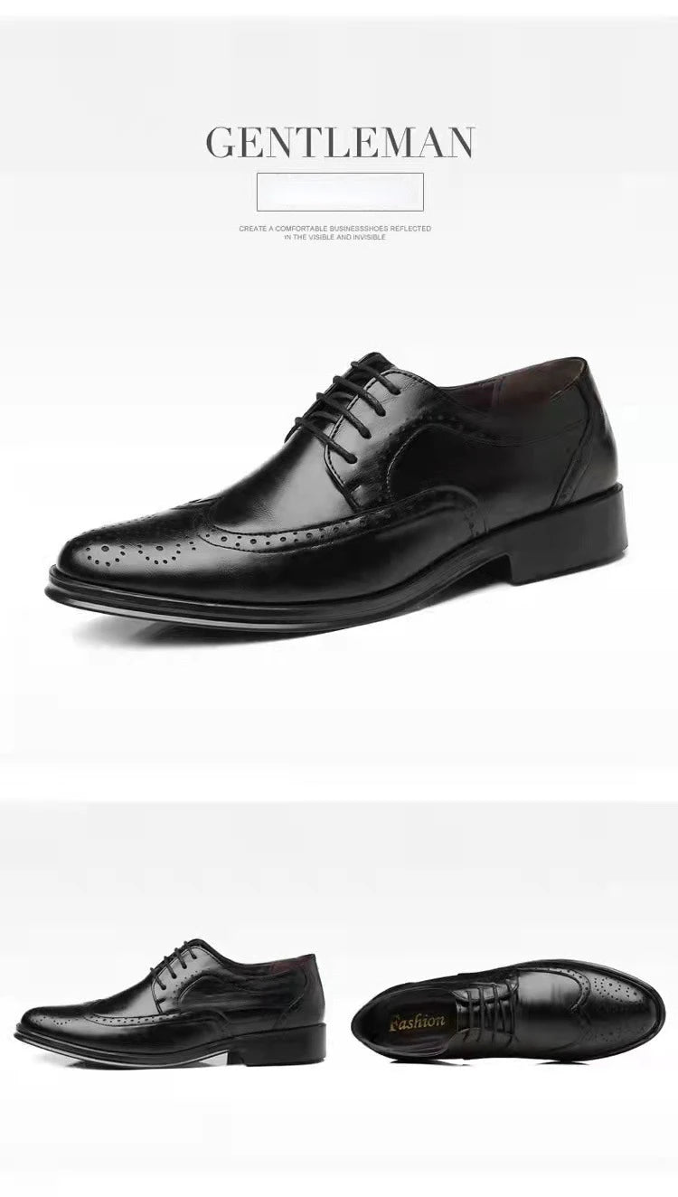 Men Oxford Shoes Luxury Leather Brogue Shoes Male Classic Business Formal Shoes High Quality Handcrafted Men Party Wedding Shoe