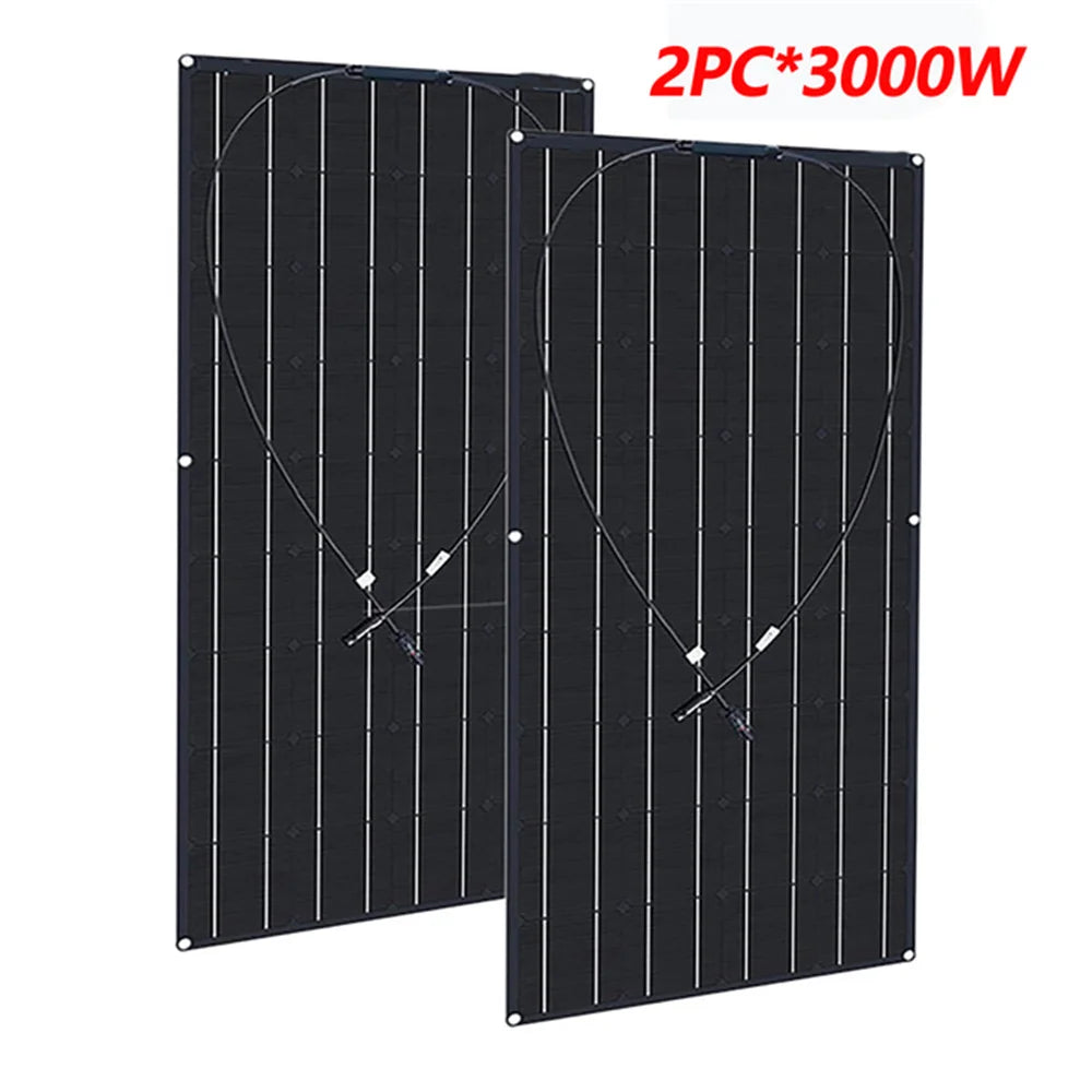 1500W3000WSolar Panel1000W2000W Solar High Efficiency Portable Power Bank Flexible Charging Outdoor Solar Cells For Home/Camping