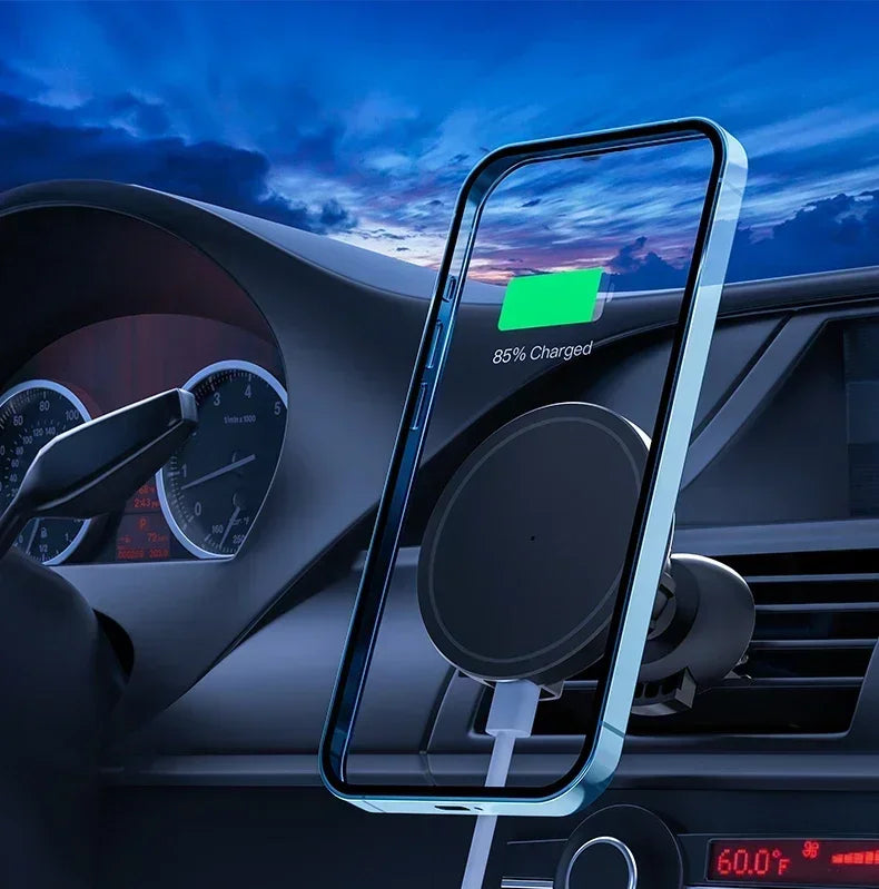 VIKEFON 30W Magnetic Car Wireless Charger For iPhone 12 13 14 15 pro max Air Vent Car Phone Holder Stand Fast Car Charging