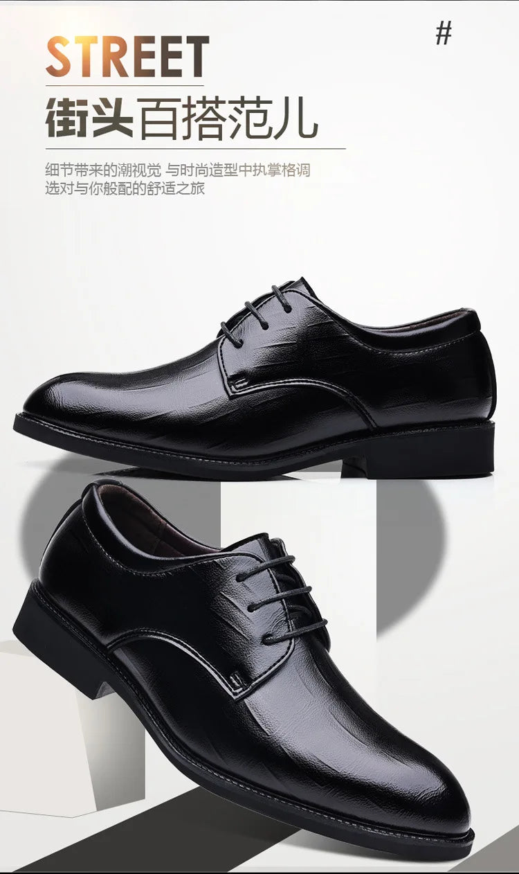 Mens Leather Dress Shoes Men's Formal Social Male Shoe Casual Business Pointed Toe Luxury Party Designer Shoes for Men