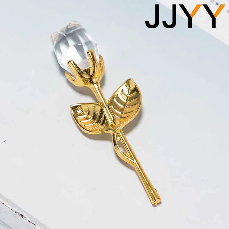 Valentines Day Gift Crystal Glass Rose Flower Figurines Craft Favors Lovers Gift Souvenir Wedding Decoration Ornaments Gift Box