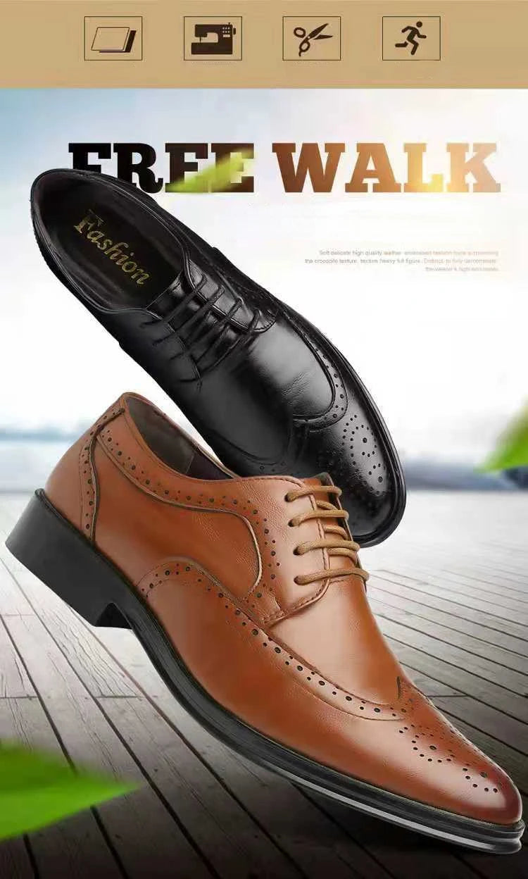 Men Oxford Shoes Luxury Leather Brogue Shoes Male Classic Business Formal Shoes High Quality Handcrafted Men Party Wedding Shoe