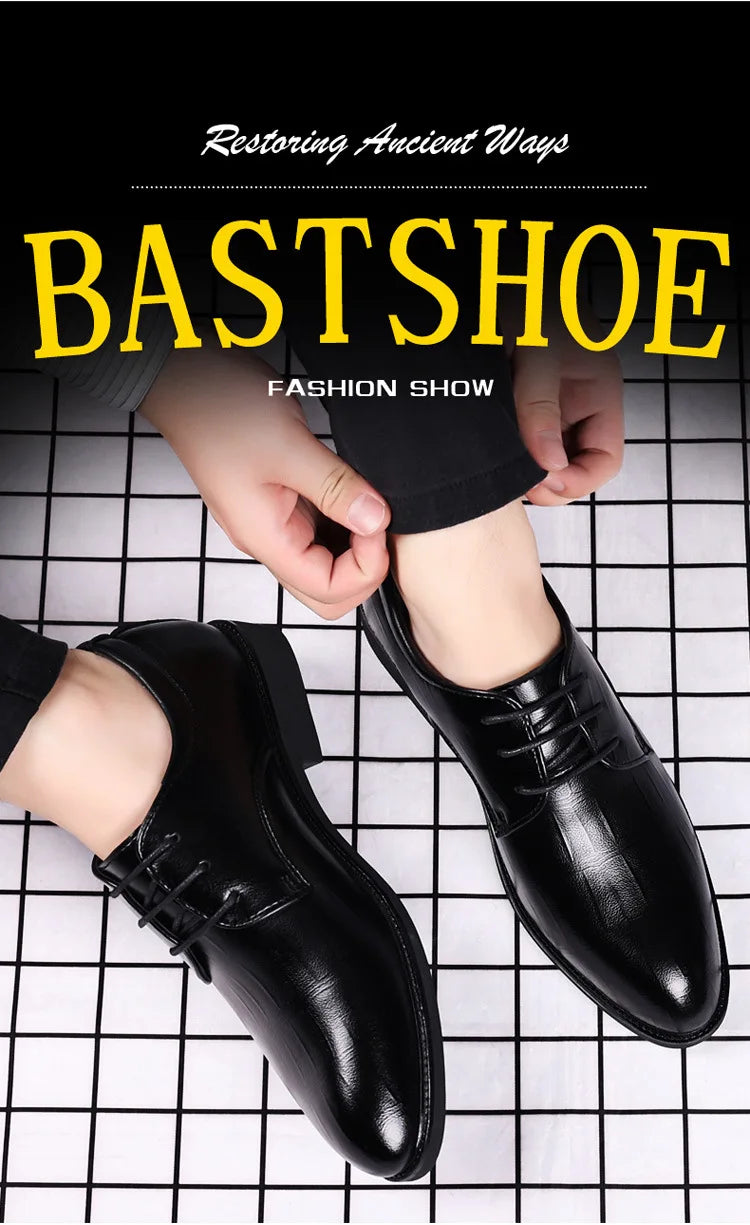 Mens Leather Dress Shoes Men's Formal Social Male Shoe Casual Business Pointed Toe Luxury Party Designer Shoes for Men