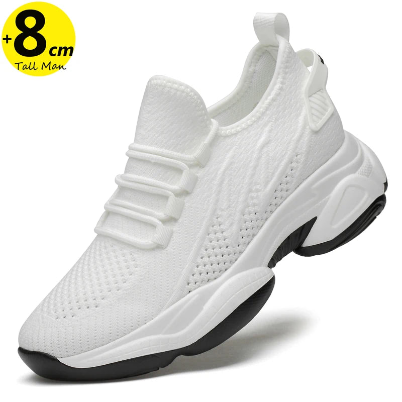 Chunky Sneakers Mesh Men's Elevator Sneakers 6cm 8cm Heel Lift Insole Plus Size36-44