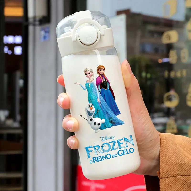 Straw 600/400ML Water Cup Princess Children Portable Plastic Mermaid Frozen Transparent Large Capacity Sport Water Bottle