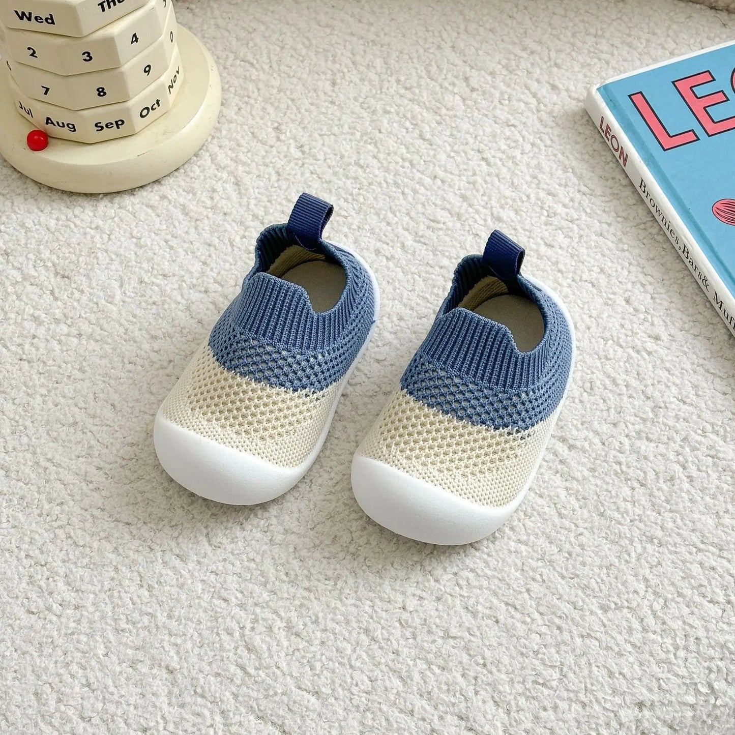 Baby Shoes Anti-slip Breathable Infant Crib Floor Socks with Rubber Sole for Children Girls Boys Mesh Shoes Soft Bottom Slippers