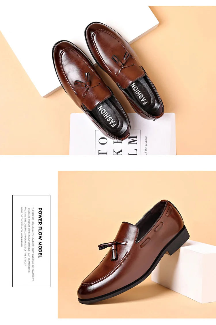 Men's Dress Shoes New Pu Leather Fashion Shoe for Men Large Size Business Formal Casual Shoes Slip on Wedding Lace-up Men Shoes
