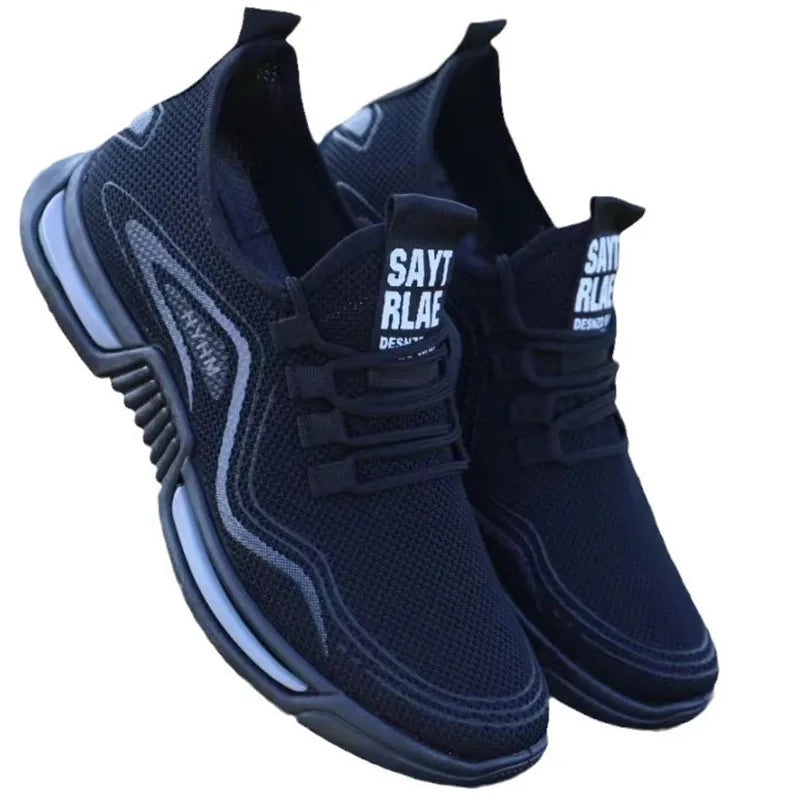 2025 Men's Summer New Sports Shoes Comfortable and Breathable White Shoes Fly Woven Breathable Casual Sneakers for Men