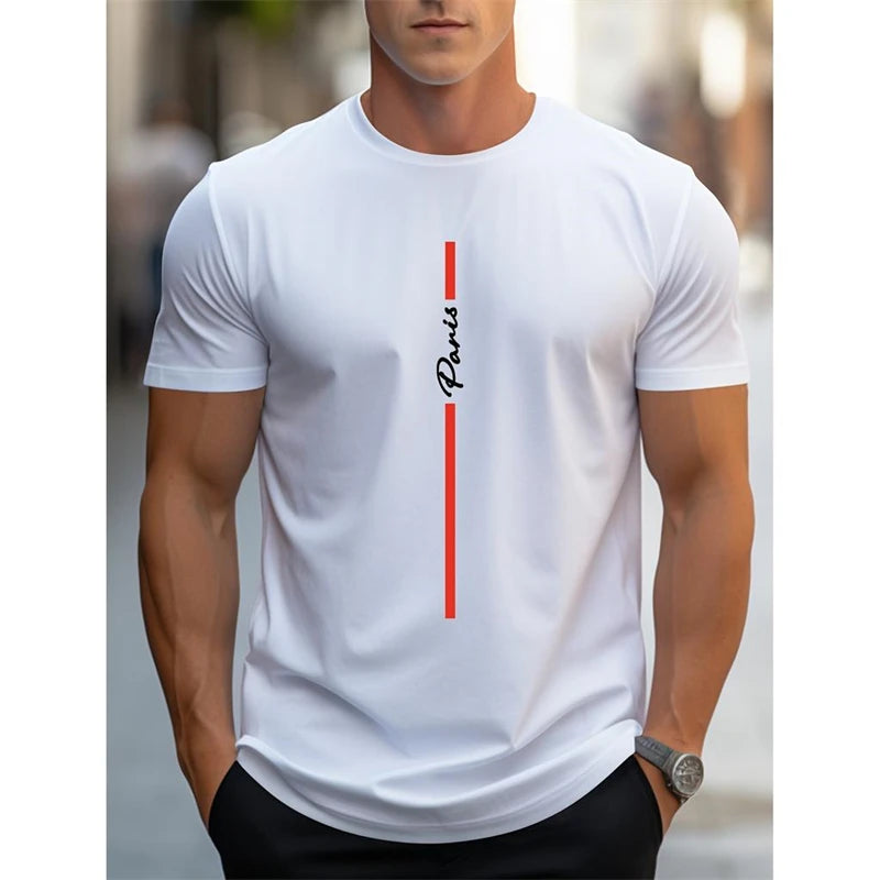Simple Fashion Letter Pattern T Shirts For Men Summer Casual Crew Neck 3D Printed T-shirt Cool Streetwear Hip Hop Pullovers Tees
