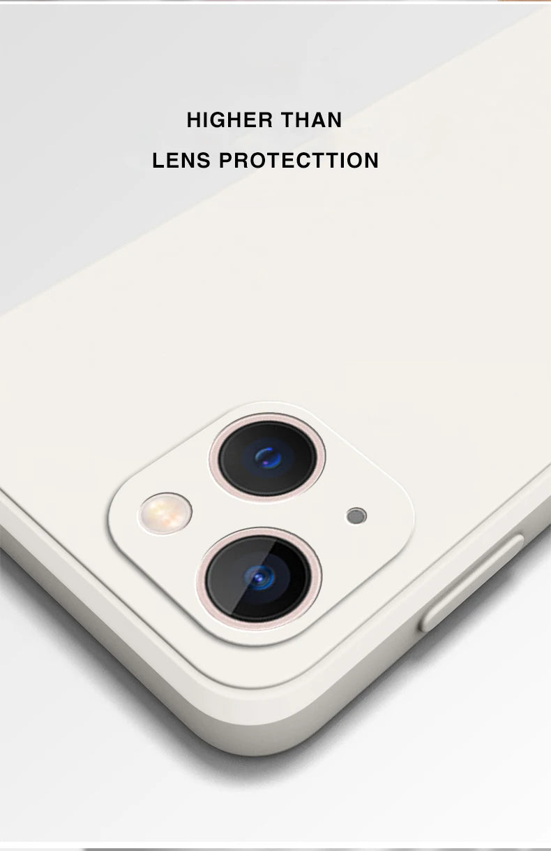 New Square Liquid Silicone Phone Case for iPhone 14 13 7 8 Plus X XR XS 11 12 Pro Max SE 2020 Camera Protective Cover