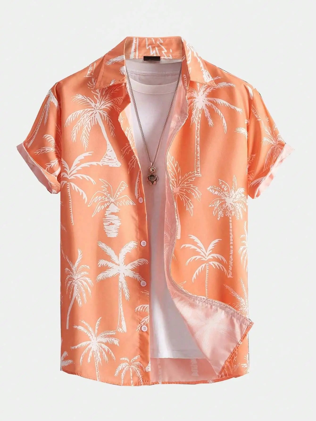 Men's Shirt Hawaiian Coconut Tree pattern Tops Summer New Fashion Men's Clothing Casual Short-Sleeved Buttons Blouse Shirts