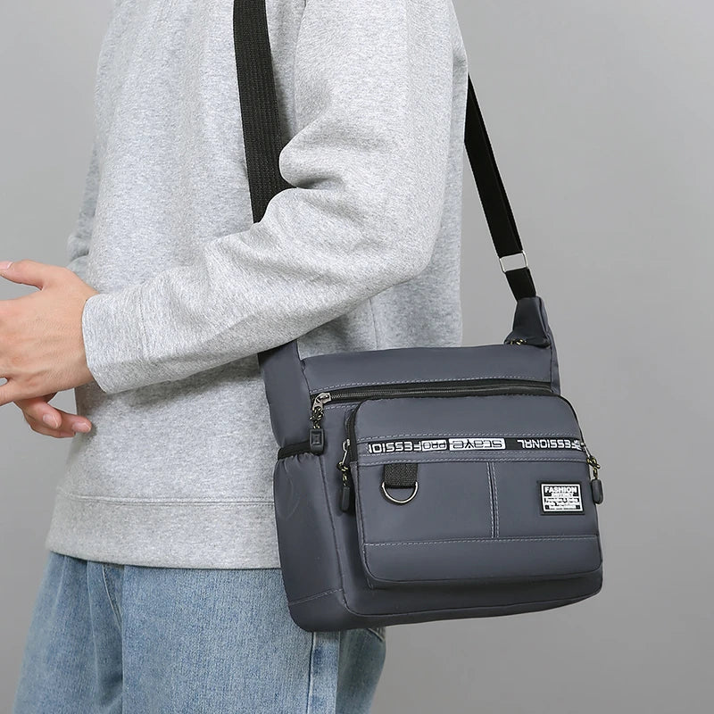 Lightweight Casual Oxford Shoulder Bags for Men Portable Large Capacity Crossbody Bag with Multi Pockets Daily Travel Bag Male