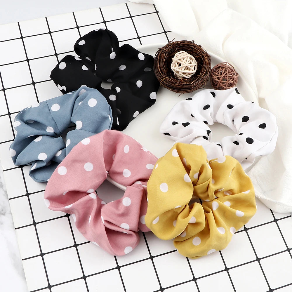 5Pcs/Lot Girl Pink Red Hair Band Accessories Fashion Large Hair Ties Solid Color Elastic Scrunchies For Women Ponytail Hairstyle