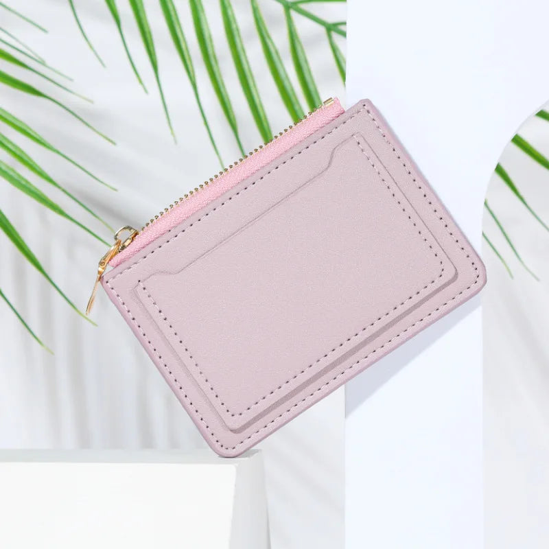 Women Wallets PU Leather Female Purse Mini Hasp Solid Multi-Cards Holder Coin Short Wallets Slim Small Wallet Zipper Hasp