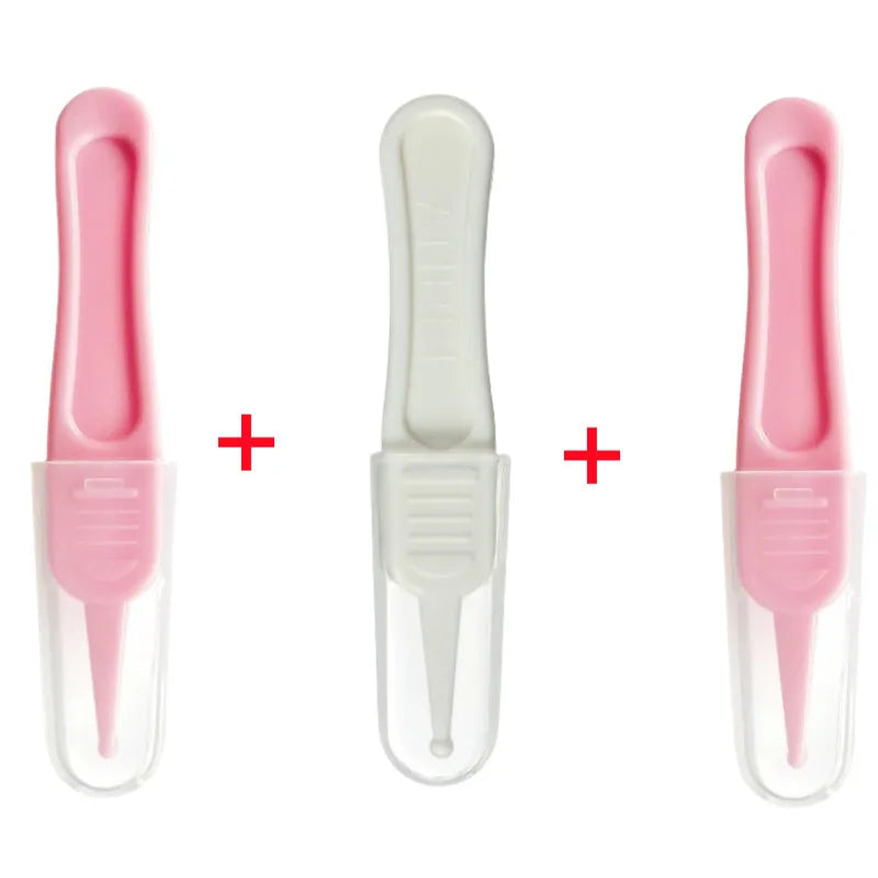 Baby Nose Cleaning Tweezers Infant Ear Nose Navel Clean Tool Safe Baby Dig Booger Clips Snot Removal Newborn Cleaning Supplies