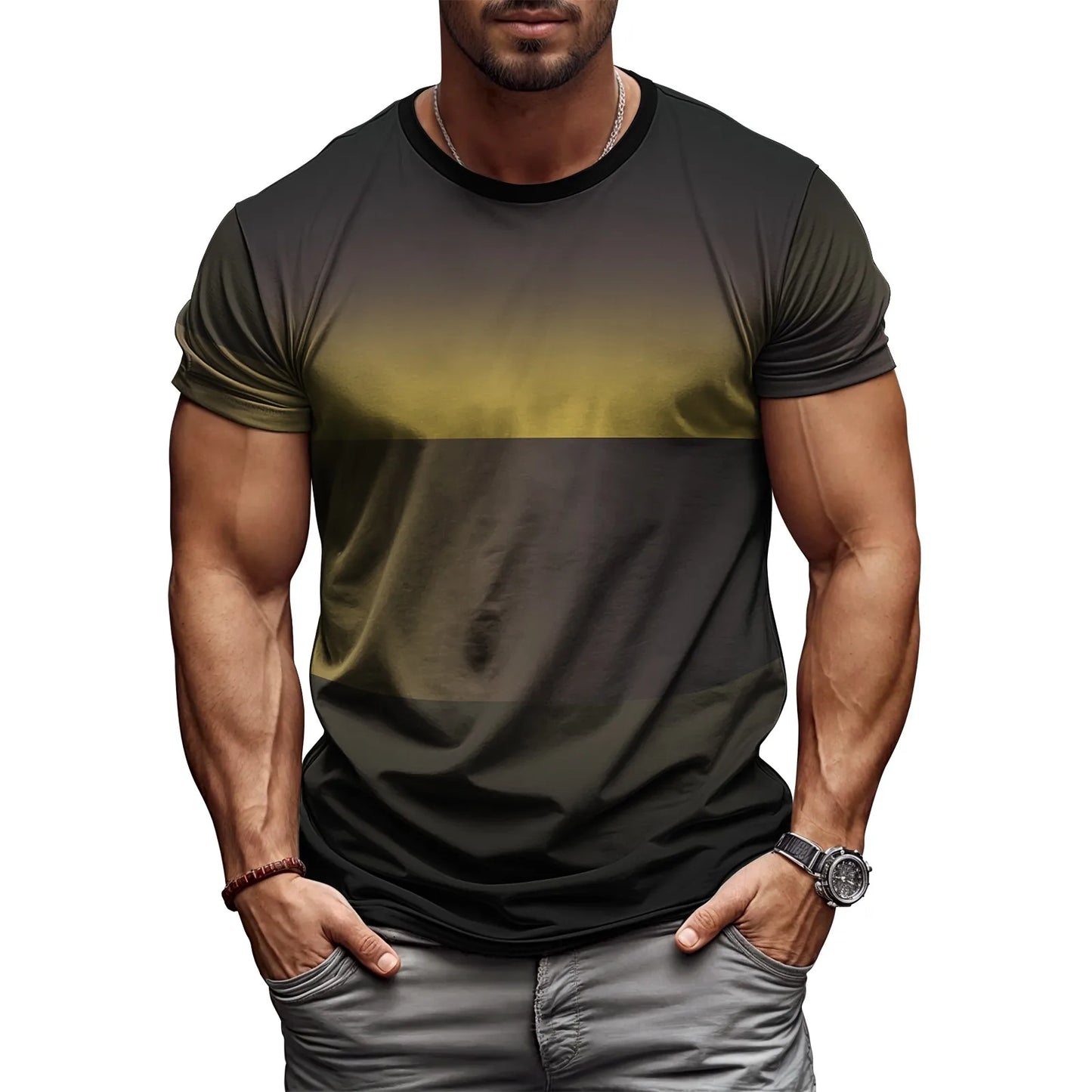 2025 New Arrival Mens T Shirt 3D Geometry Print Summer Streetwear Short Sleeve Tee Harajuku Style Casual Top Lightweight Fabric
