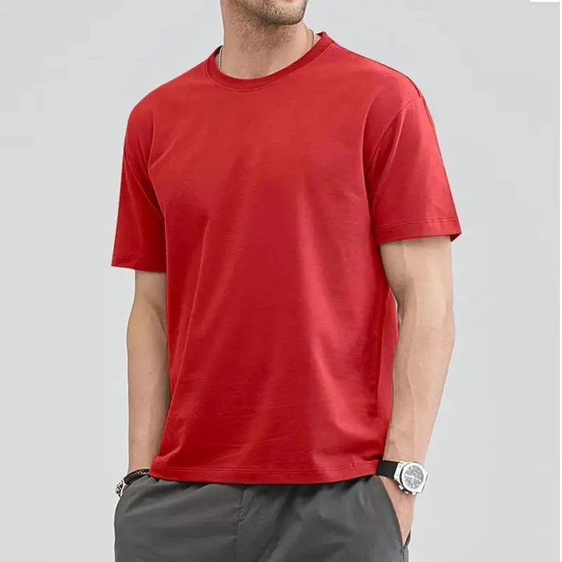 180gsm Cotton Solid Colors Blank T Shirts Mens Women Short Sleeve Daily Tees Casual Regular Fit Summer Basic O-neck Tops