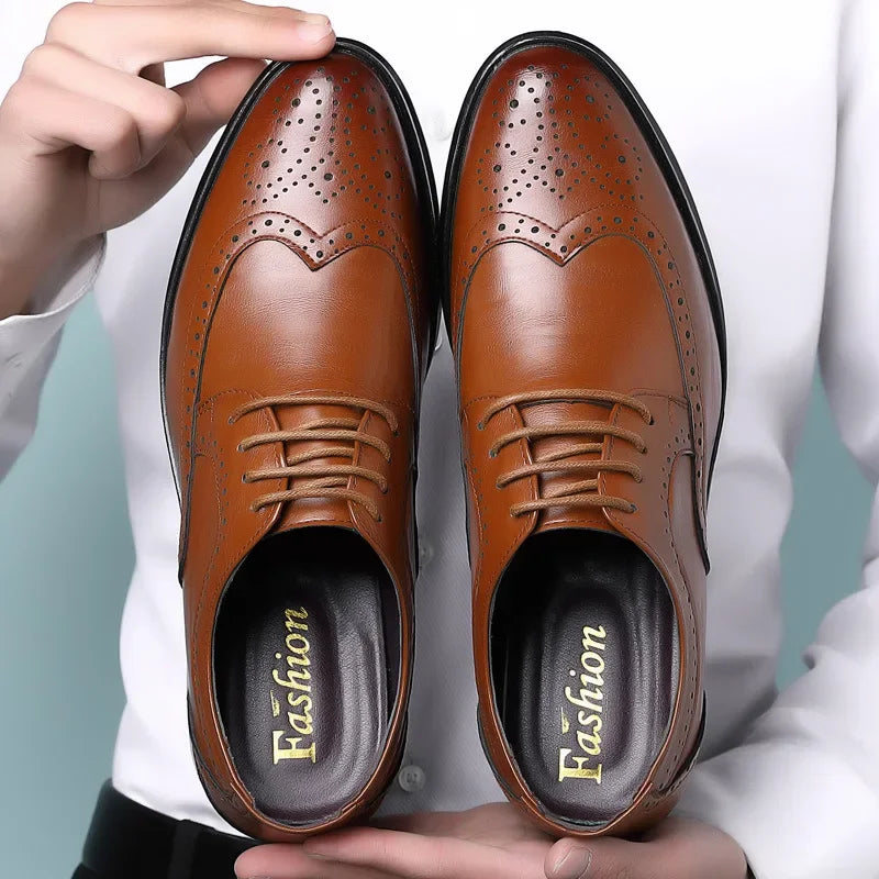 Men Oxford Shoes Luxury Leather Brogue Shoes Male Classic Business Formal Shoes High Quality Handcrafted Men Party Wedding Shoe