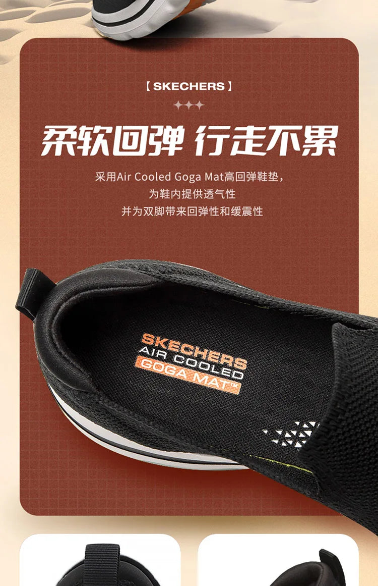 Skechers Shoes for Men GO WALK 5 Slip-on Walking Shoes Soft Comfortable Non-slip and Breathable Man Sneakers tenis masculino