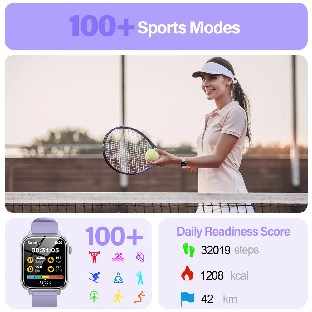 LAXASFIT New Smart Watch Bluetooth Talk Man Woman Smartwatch 100+ Sports Functions Fitness Bracelet Customized Dial Smart Watch