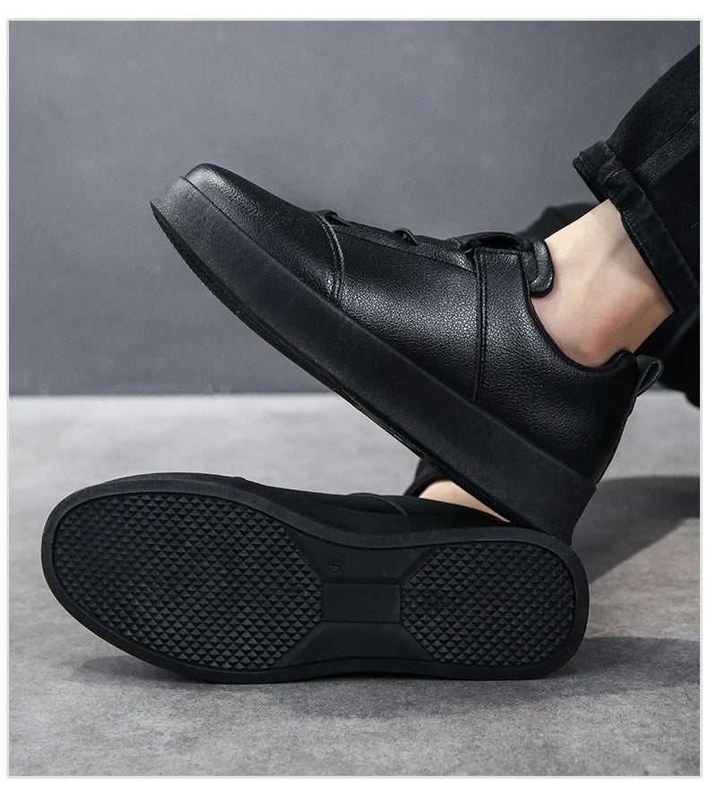 Popular Casual Shoes for Men Low Cut Rubber Thick Soled Board Shoes 2025 Fashion Shock-absorbing Anti-friction Sneakers for Men
