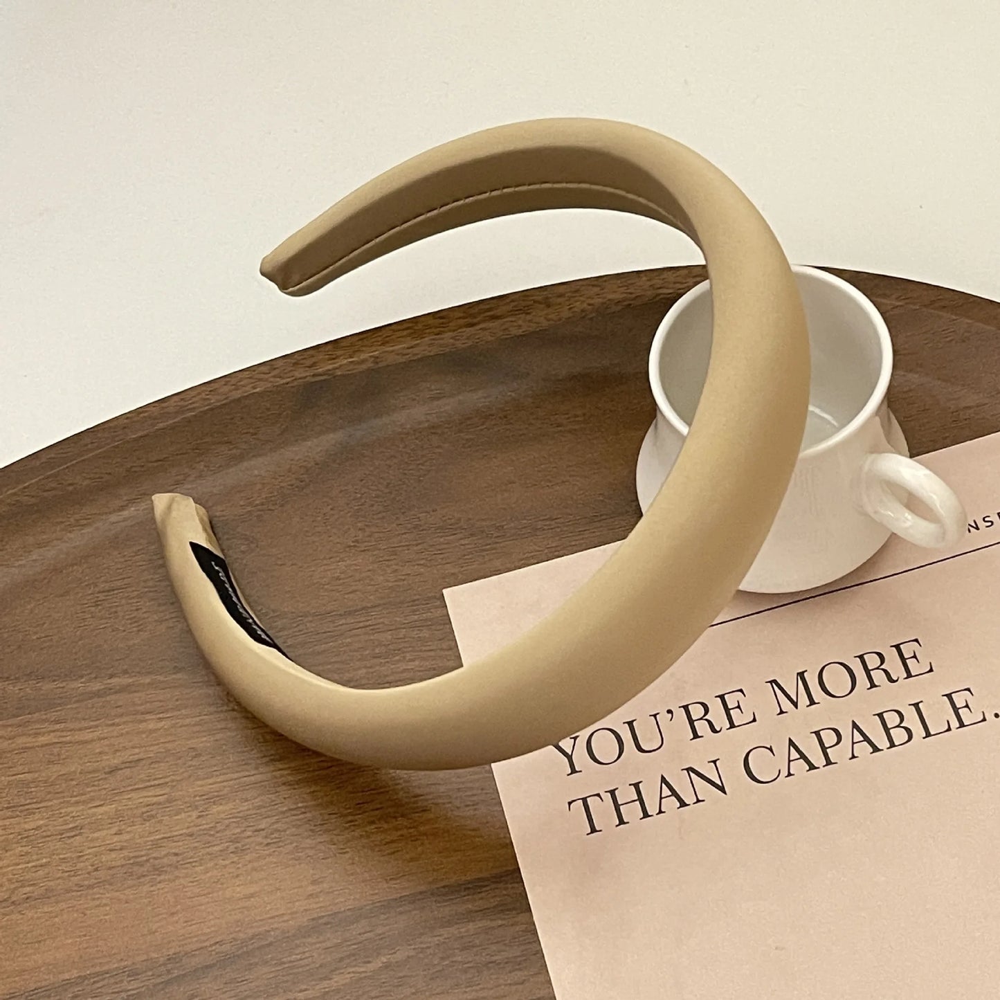 Fashion Women Thick Sponge Headband Padded Ladies Hair Band Girl Hair Hoop Satin Covered Soft Headwear Hair Accessories Bezel