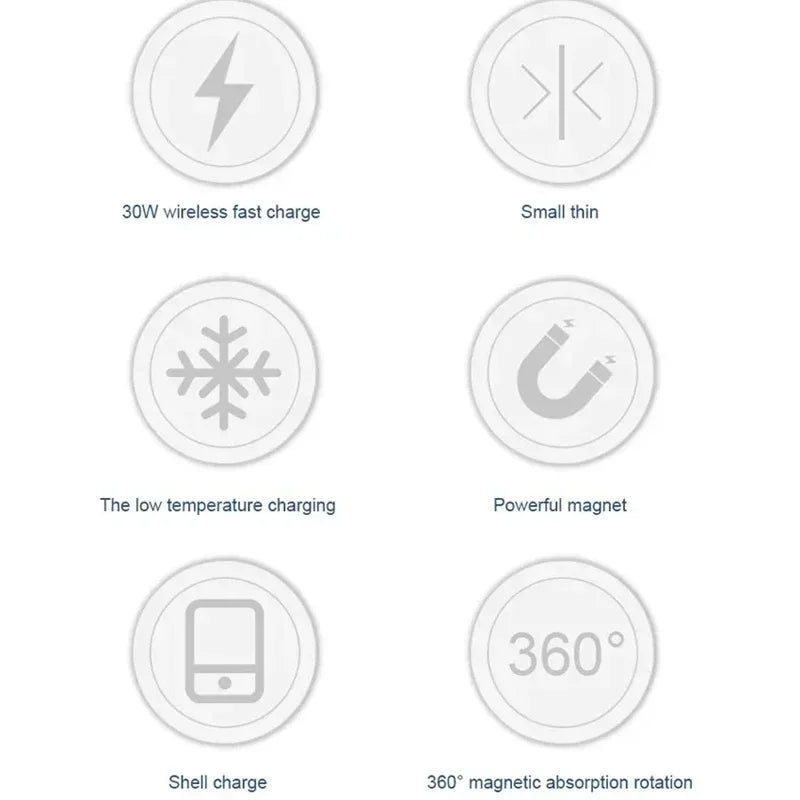 VIKEFON Magnetic Wireless Charger Fast Wireless Charging Pad Stand for iPhone 15 14 13 12 Pro Max Mini Type C Phone Charger