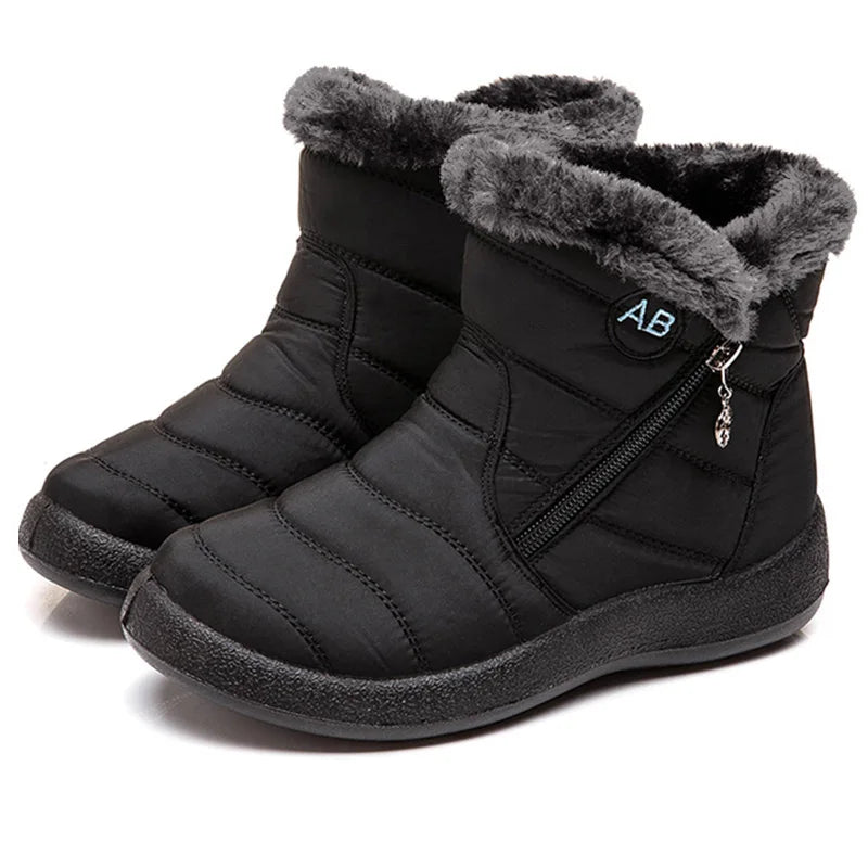 Snow Women Boots Comfortable Women's Boots Waterproof Women Shoes Zipper Shoes Woman Soft Fur Women's Winter Boots Botas Mujer
