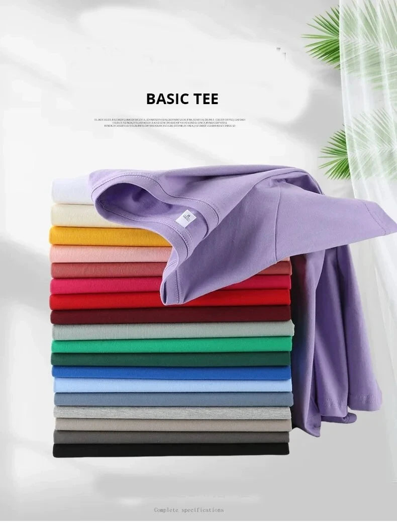 180gsm Cotton Solid Colors Blank T Shirts Mens Women Short Sleeve Daily Tees Casual Regular Fit Summer Basic O-neck Tops