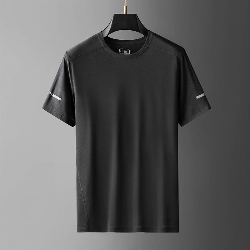 Large Size L-7xl 8xl 9xl Summer Breathable Mesh Men's Quick-dry Basic T-shirts Sportswear Nylon T Shirt Male Running Cool Tees