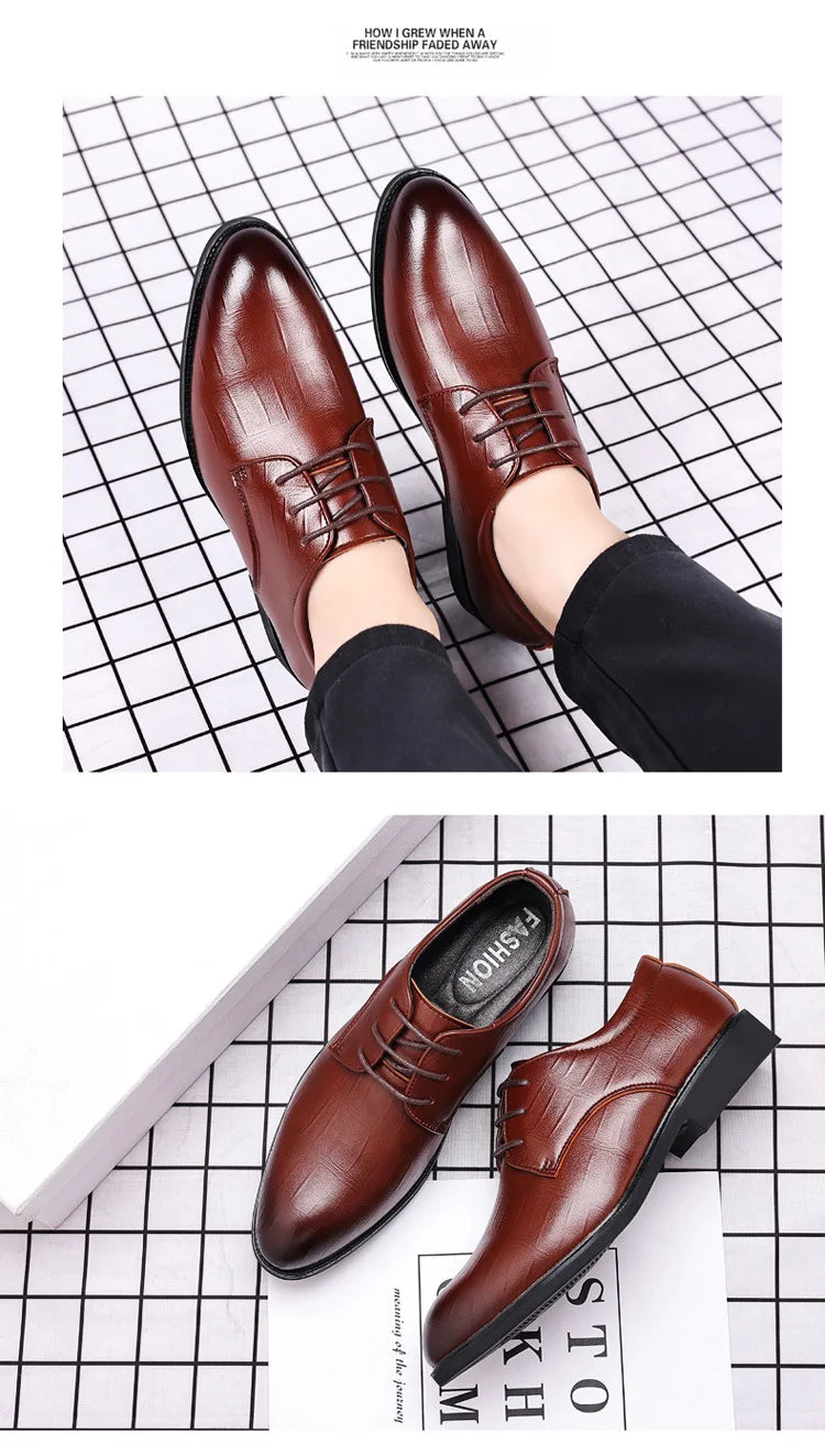 Mens Leather Dress Shoes Men's Formal Social Male Shoe Casual Business Pointed Toe Luxury Party Designer Shoes for Men