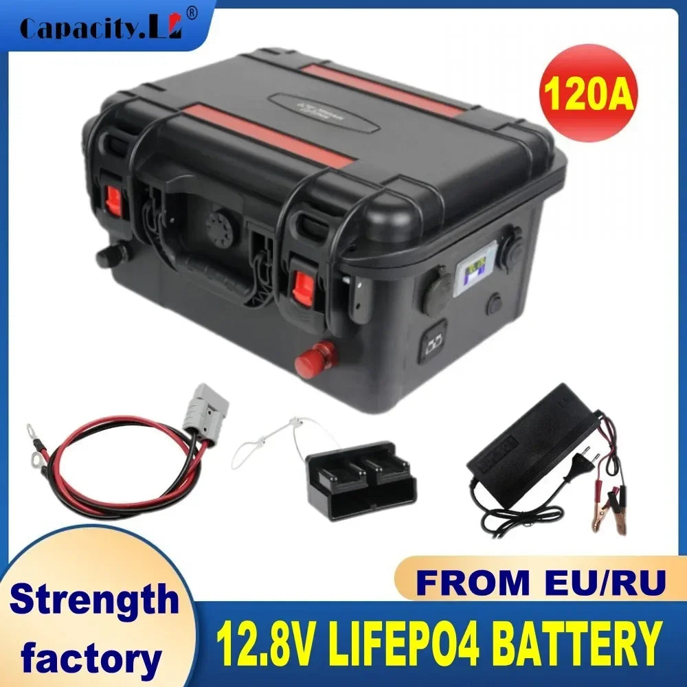 Capacity 12V 100AH 120Ah 150Ah 200AH Lifepo4 Battery Pack Rechargeable Battery For RV Solar Motor Outdoor Camping Part Inverter