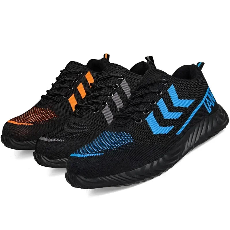 Safety Shoes Men With Steel Toe Cap Anti-smash Men Work Shoes Sneakers Light Puncture-Proof Indestructible Shoes Dropshipping
