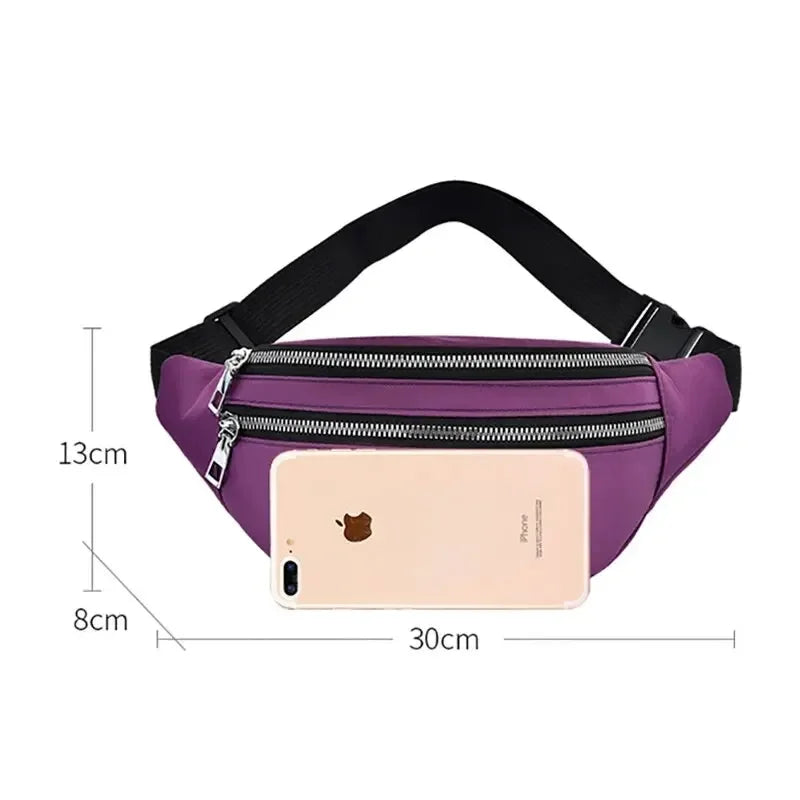 Fashion Travel Shoulder Purse Belt Bag Fanny Pack Women Waist Bag Men Belt Pouch Female Banana Bag Waterproof Phone Bag